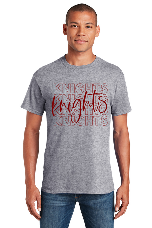 Sport Grey Adult T Shirt - Knights Logo