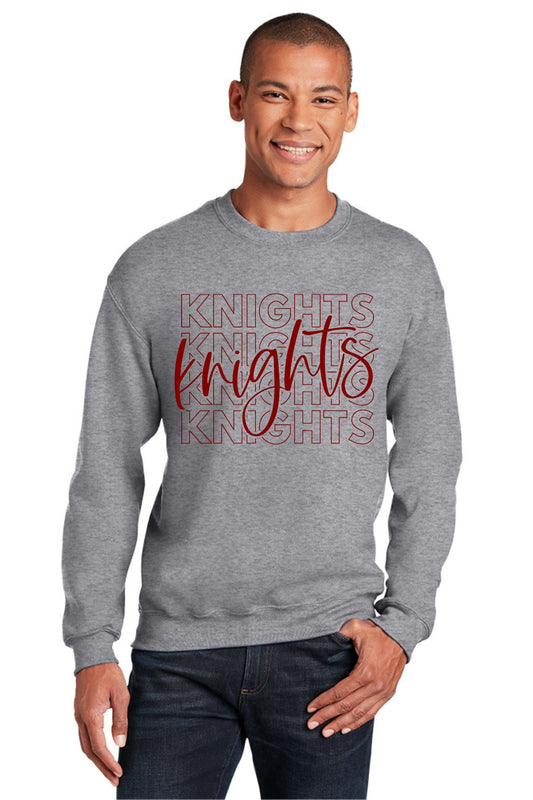 Sport Grey Adult Crewneck Sweatshirt - Knights Logo