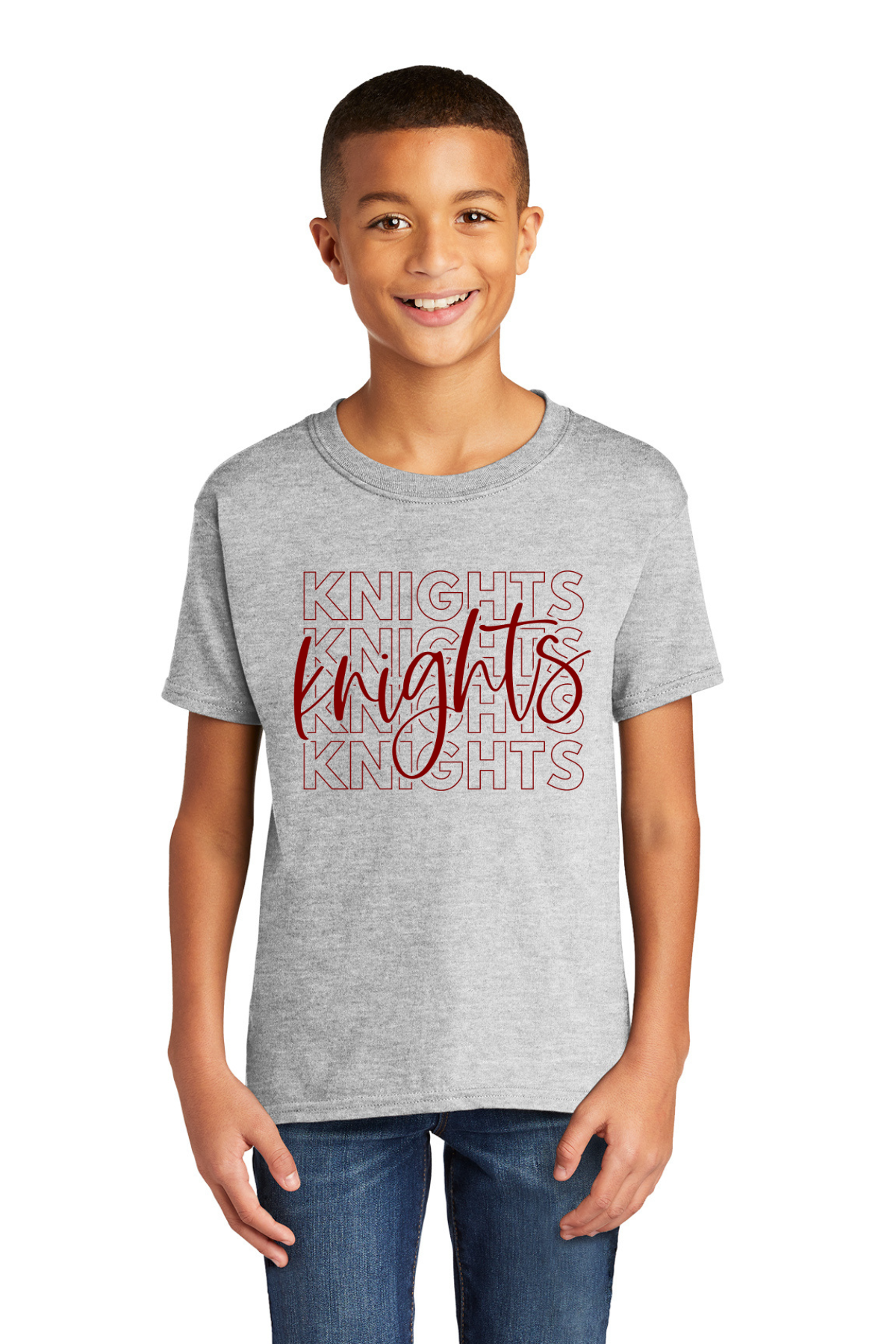 Sport Grey Youth T Shirt - Knights Logo