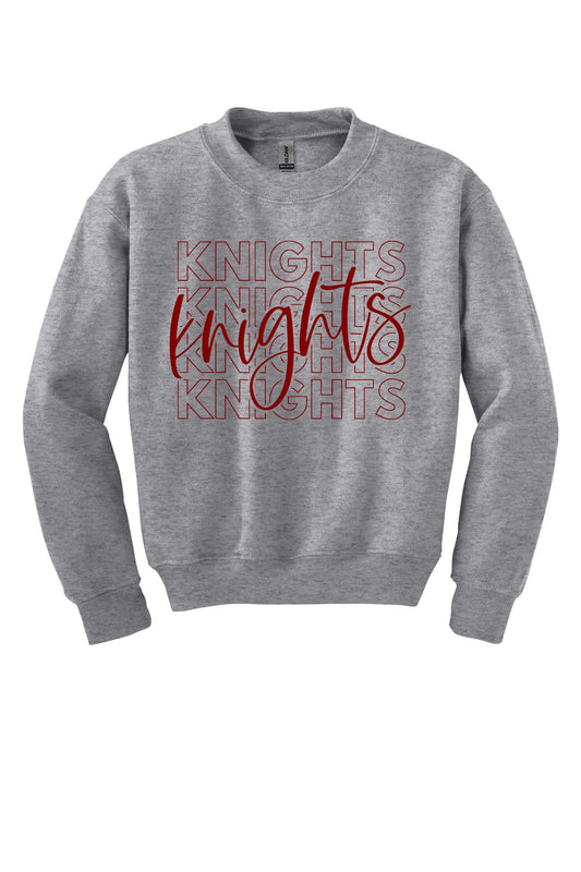 Sport Grey Youth Crewneck Sweatshirt - Knights Logo